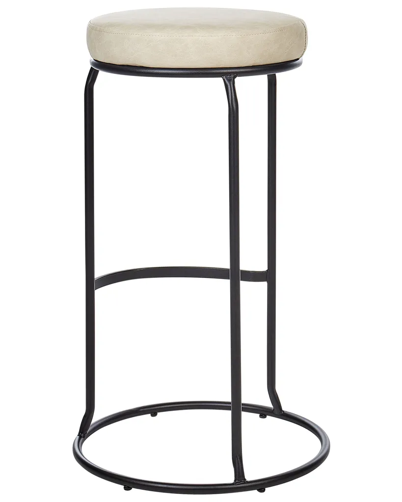 Tabouret de Bar pour Cuisine Ouverte : Confort Beige Clair Beliani - 5