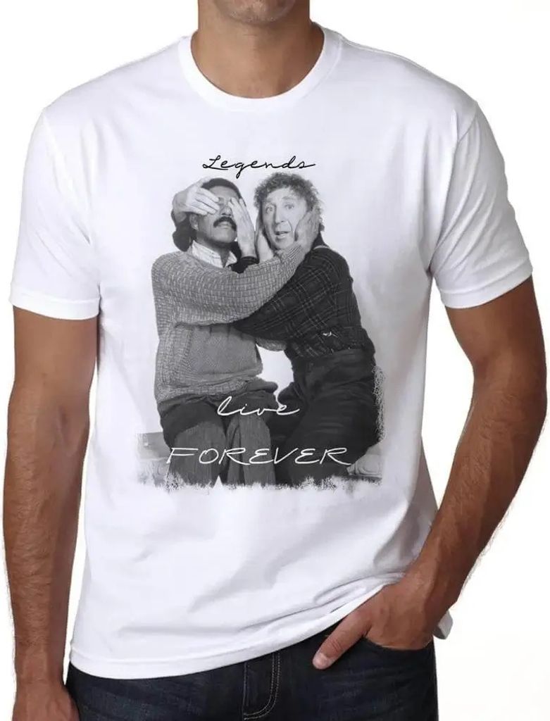 Herren Grafik T-Shirt Gene Wilder für immer – Gene Wilder Forever – Öko-Verantwortlich Vintage Jahrgang Kurzarm Lustige Druck Geburtstag Gesc...