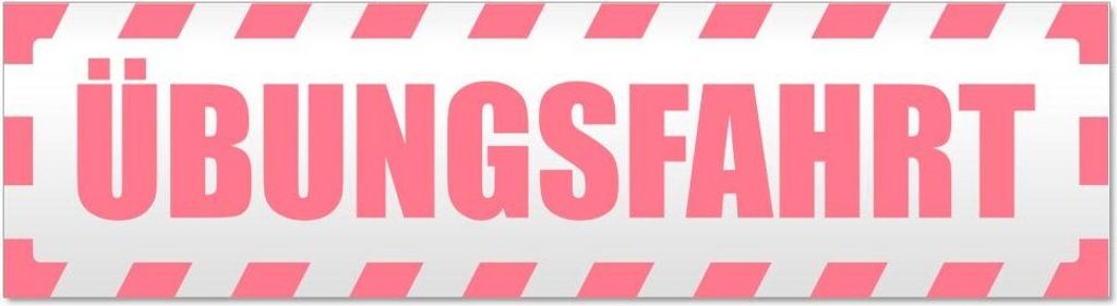Kiwistar - Autoaufkleber - Hellrosa - 45 x 12 cm - Übungsfahrt gestreift - Hinweis Aufkleber Sticker für Auto, Kfz, Fahrrad, PKW, LKW