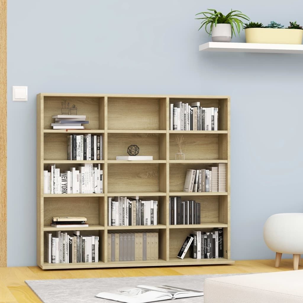 CD-Regal Sonoma-Eiche 102x23x89,5 cm Holzwerkstoff , CD- & DVD-Regale Design 2024