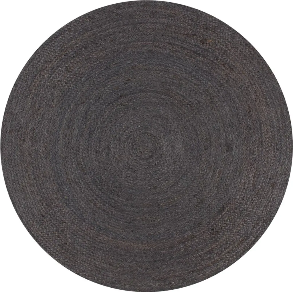 Tapis Jute Gris Foncé 90 cm - Solution Durable pour Sols à Fort Passage