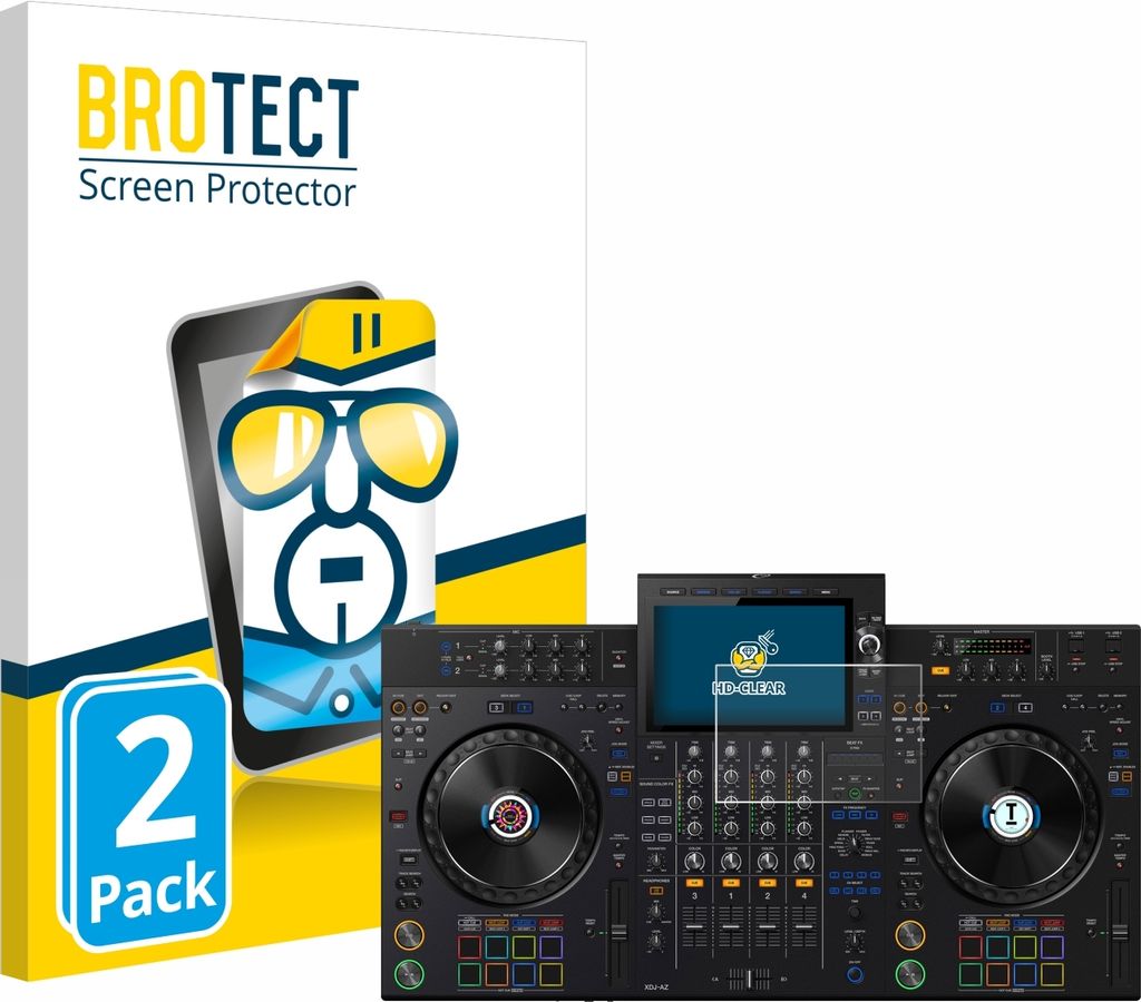 2x Für Pioneer XDJ-AZ Schutzfolie BROTECT Displayschutz Display Schutz Folie Klar Transparent
