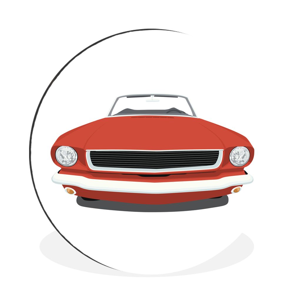 MuchoWow Aluminium Wandkreis Auto - Mustang - Amerika Ø 90 cm Wanddeko Modern Wohnzimmer - Mauerkreis - Wandbilder - Runde Bild - Bild aus Alumi...