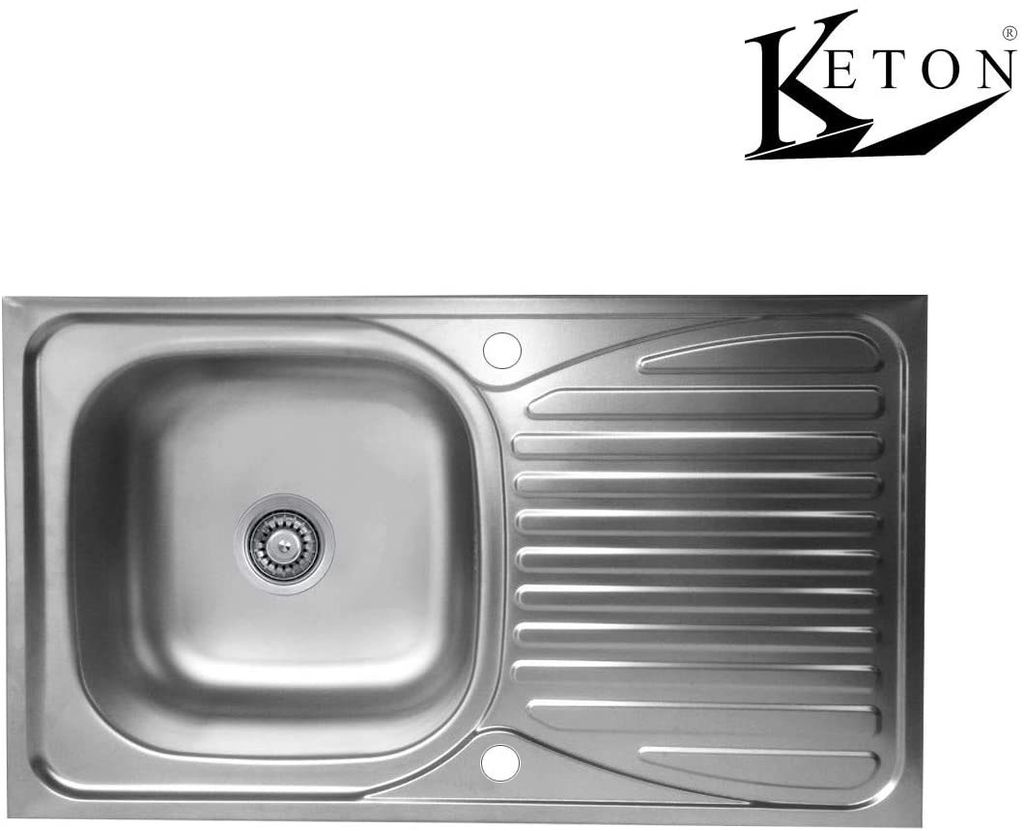 zubehör-set Einbauspüle Edelstahl 76cm x 43,5cm Spülbecken mit Hahnloch Rechts Küchenspüle Edelstahlspüle Waschbecken inkl