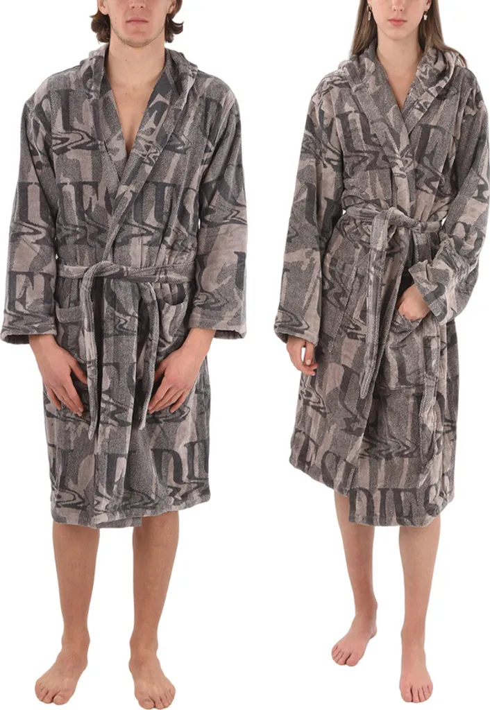 Peignoir Diesel Home New Liquid Logo Cap L/XL - Robe de Chambre en Coton