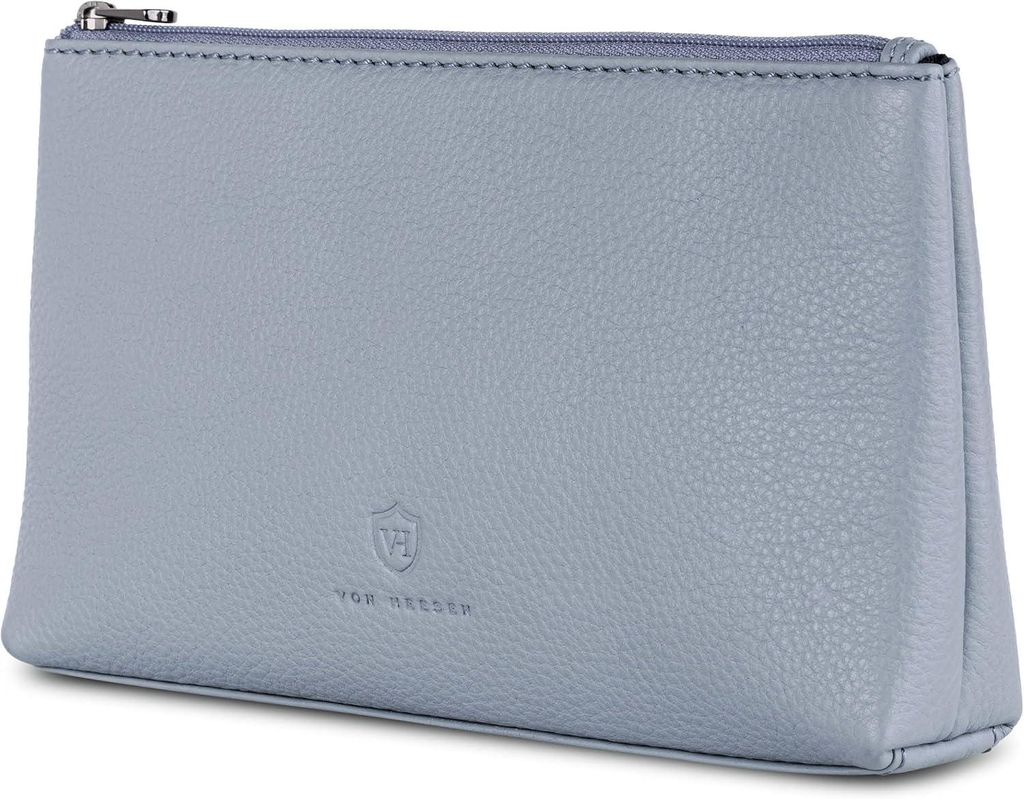 Echtleder Kosmetiktasche für Damen und Herren Kulturbeutel Waschtasche aus Nappaleder Reise Kosmetik Organizer mit Reißverschluss