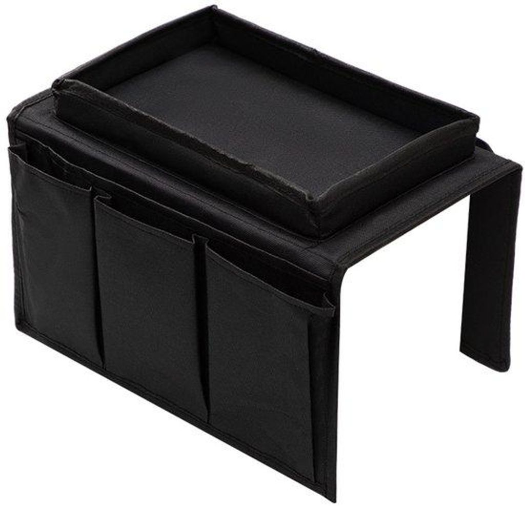 Sofa-Armlehnen-Organizer, multifunktionales Sofa-Tablett, nicht rutschend, mit mehreren Taschen, bietet Platz für Getränke, Mobiltelefone, Magazi...