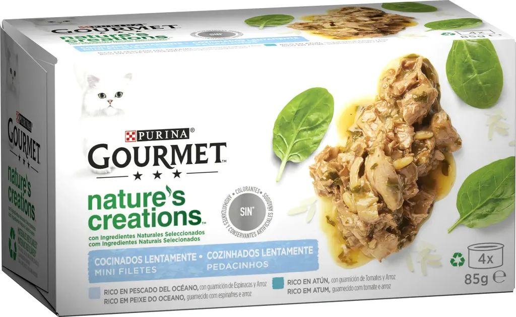 Repas Équilibré pour Chat : Gourmet Natur Fischbox 12 Portions 85g