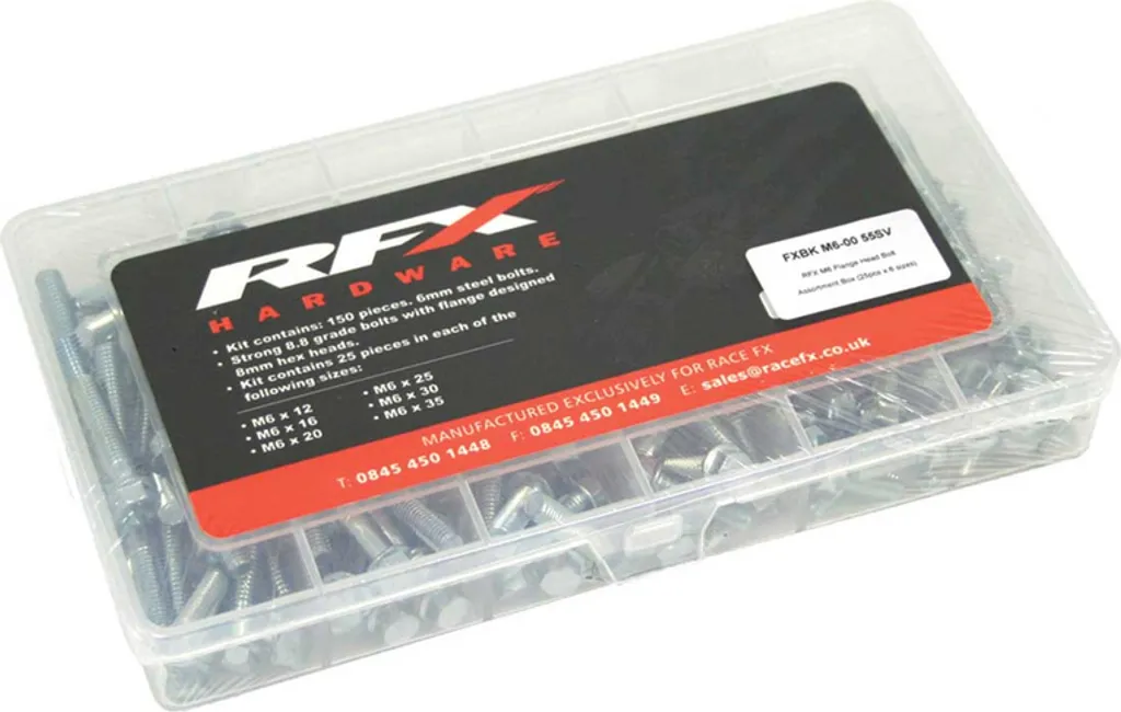 Coffret de visserie M6 pour entretien moto et auto - 6 tailles RFX