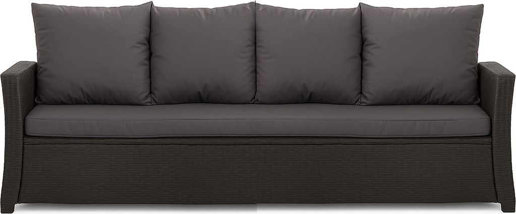 Gartenkissen Set Anthrazit – 170x50 + 4x50x56 cm – Gartenkissen für ein 2-3-Sitzer-Sofa Weiche Auflagen für Rattan/Polyrattan – Abnehmbare...