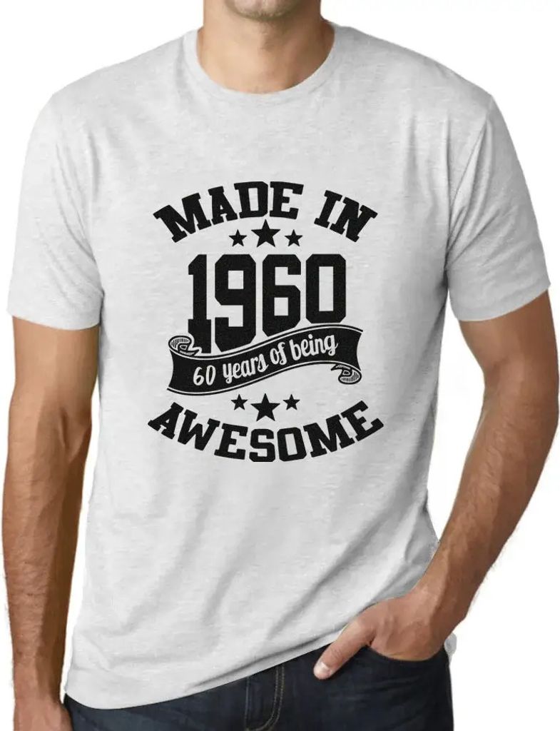 Herren Grafik T-Shirt Hergestellt 1960 – 1960 – Geschenk 64. Geburtstag Jahrestag 64 Jahre Jubiläum 64 Jährige Mann Jahrgang 1960 Kurzarm