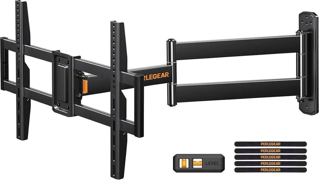 Support mural TV robuste 45kg bras pivotant VESA 600x400 universel