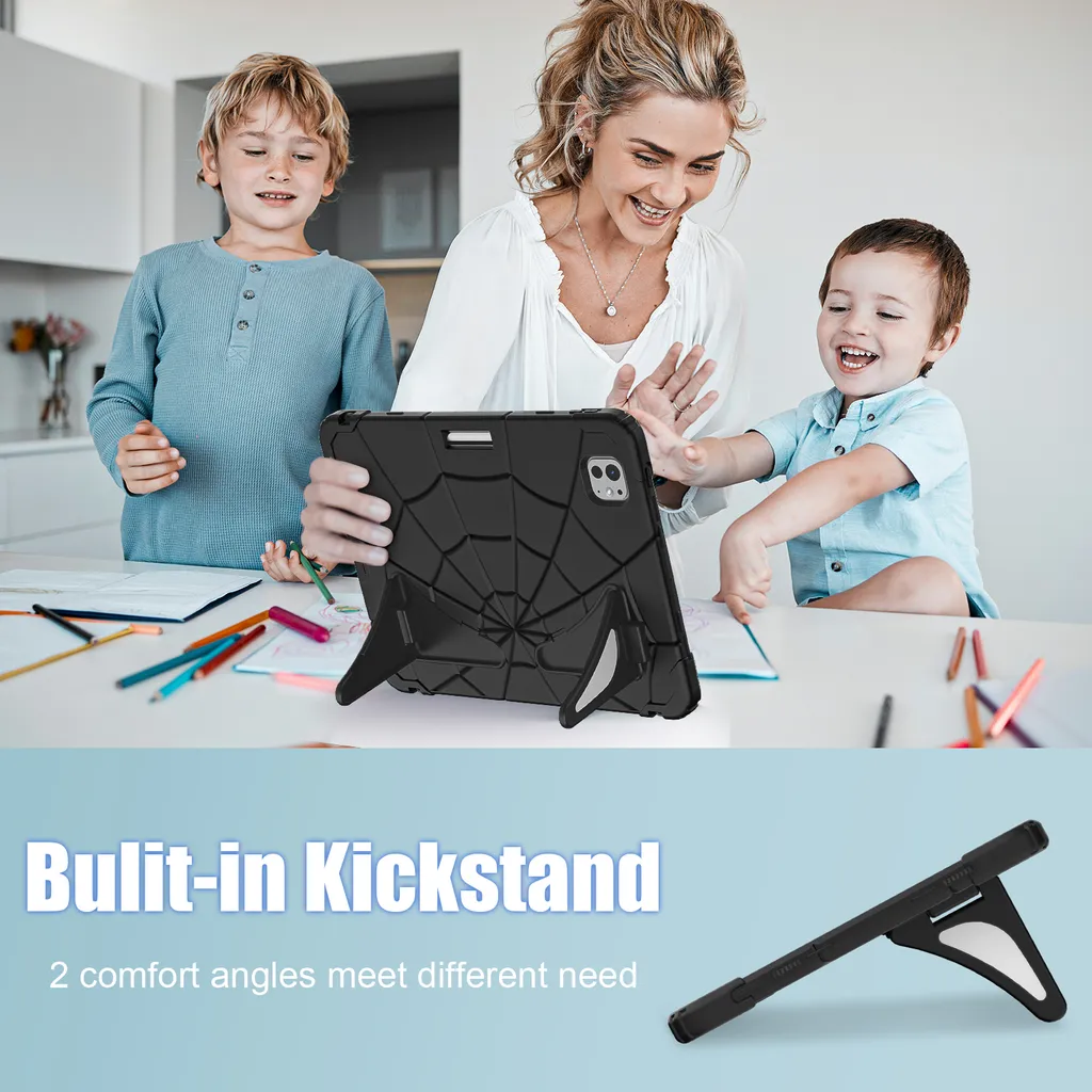 Étui de Protection Enfant iPad Pro 11 M4 2024 Antichoc avec Pied de Support - 5