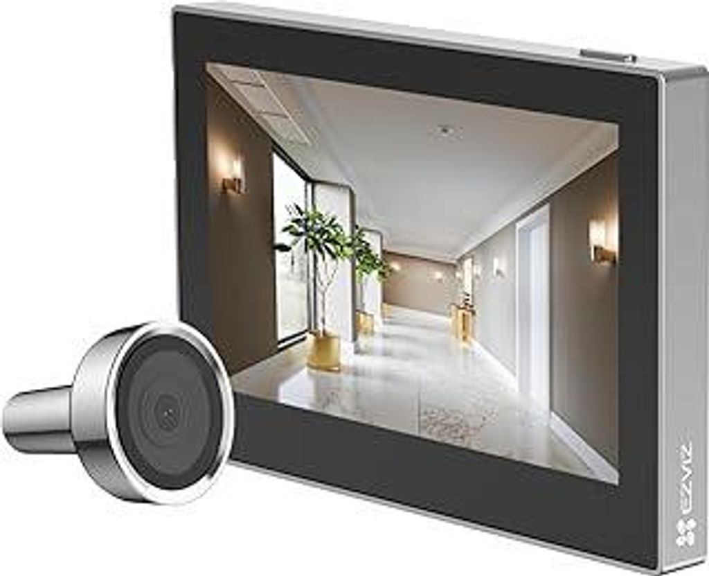 EZVIZ WLAN Türspion mit 4,3-Zoll-Farbbildschirm, 2MP Kabellose Video Türklingel Kamera mit 146°, 2200mAh Akku, 2,4GHz WiFi, Kein Bewegungsmelder...