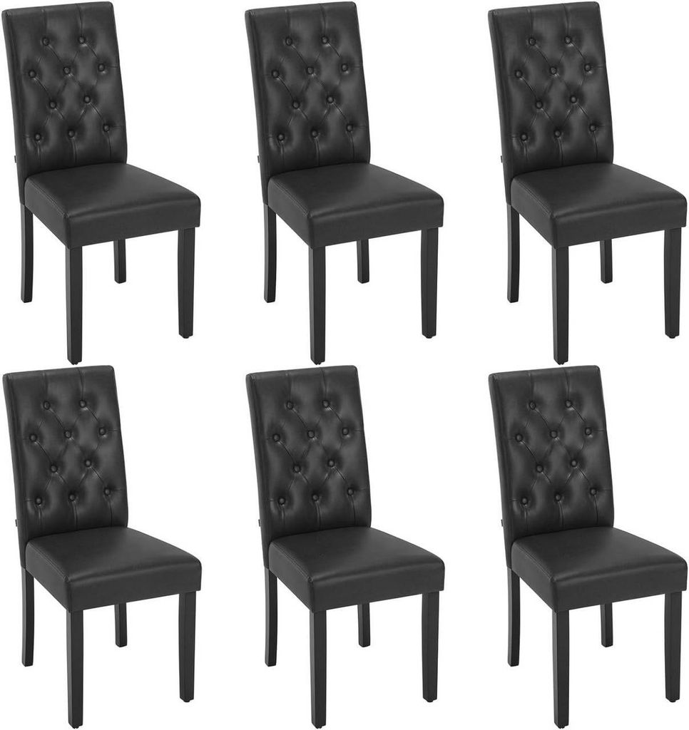 WOLTU 6 x Esszimmerstühle, mit Rückenlehne, aus Kunstleder, Produktbild 