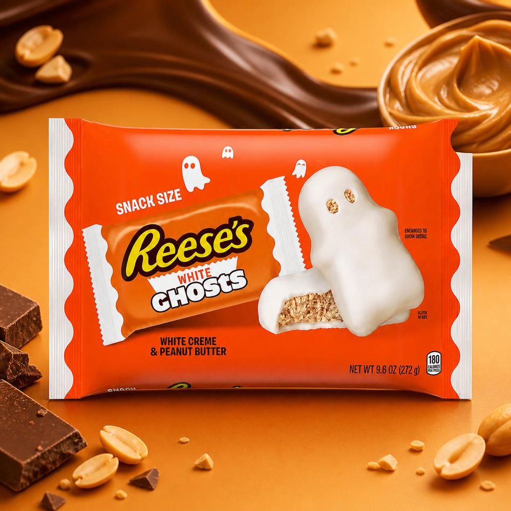 Reese's White Creme Pindakaas "White Ghosts", 272g Productafbeelding 