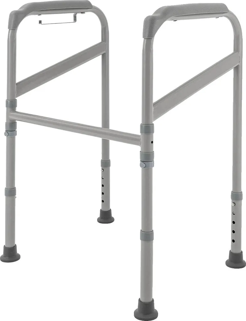 Barre d'appui de sécurité WC réglable en hauteur, Gris Clair - Modèle B01