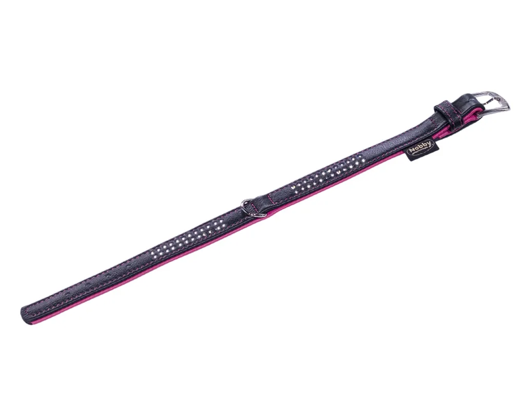 Collare Nobby Pacific Deluxe L: Robusta Pelle Bovina Italiana Fucsia