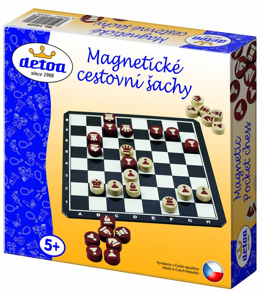 Magnetisches Reiseschachspiel aus Holz in Box 20x20x4cm