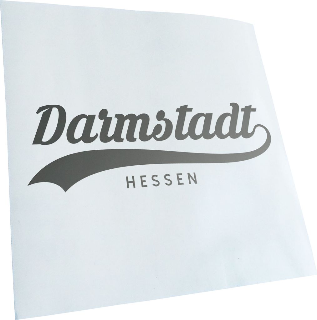 Kiwistar - Autoaufkleber - Darmstadt Hessen - Silber - 30x10cm - Aufkleber für Auto, Laptop, Fahrrad, LKW, Motorrad mehrfarbig JDM Decal Racing