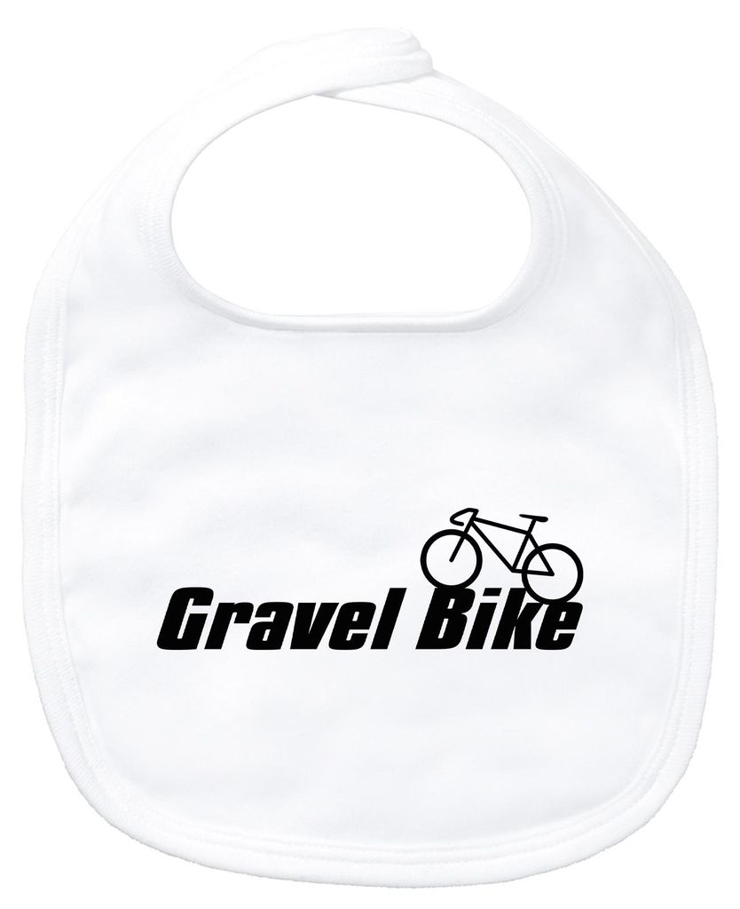 Huuraa Baby Lätzchen Gravel Bike Fahrrad White Klettverschluss Baumwolle Latz Geschenkidee
