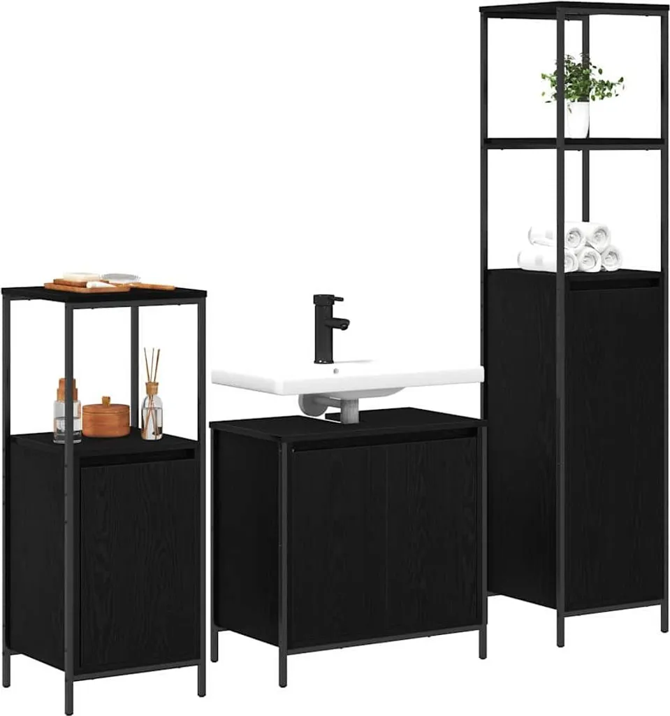 Trasforma il tuo Bagno con il Set vidaXL Rovere Nero: Eleganza e Comfort