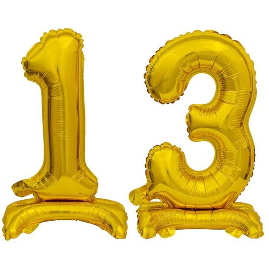 Stehender Folienballon Zahl 13 gold 38 cm 13. Kaufland.de