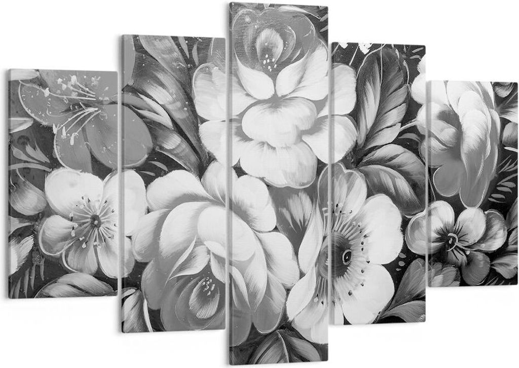 Bild auf Leinwand - Leinwandbild - Blume Blumenstrauß Blatt - 150x100cm - Wand Bild - Wanddeko - Leinwanddruck - Bilder - Kunstdruck - Wanddekorat...