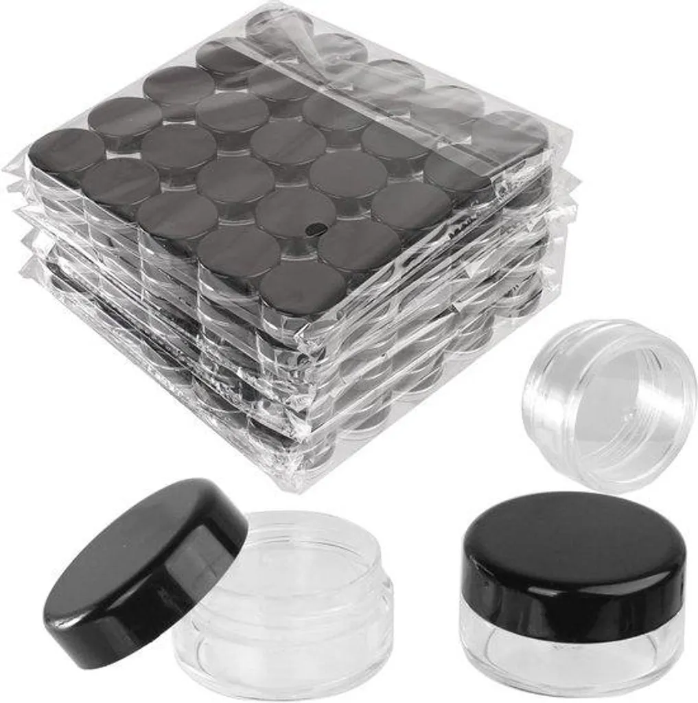 Petits pots de voyage pour cosmétiques noirs - 50 pièces pour maquillage