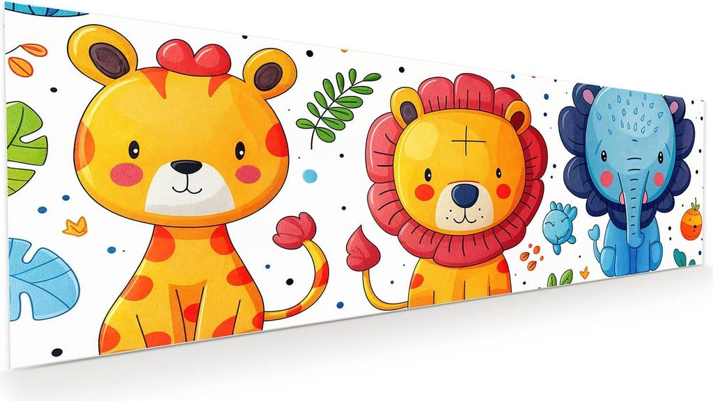 Glasbild 120x40cm in XXL für Wohnzimmer, Schlafzimmer Motiv Tierisches Design