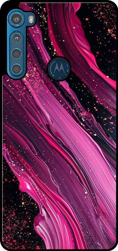 Smartphonica Phone Case Fit für Motorola One Fushion Plus mit Marmor-Druck - TPU zurück Abdeckung Fall Marmor-Design - lila rosa