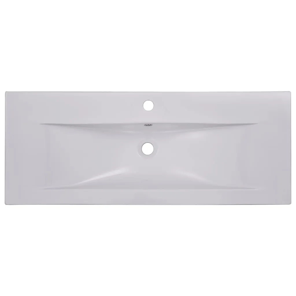 Vasque à encastrer rectangulaire en céramique blanche 101 cm vidaXL