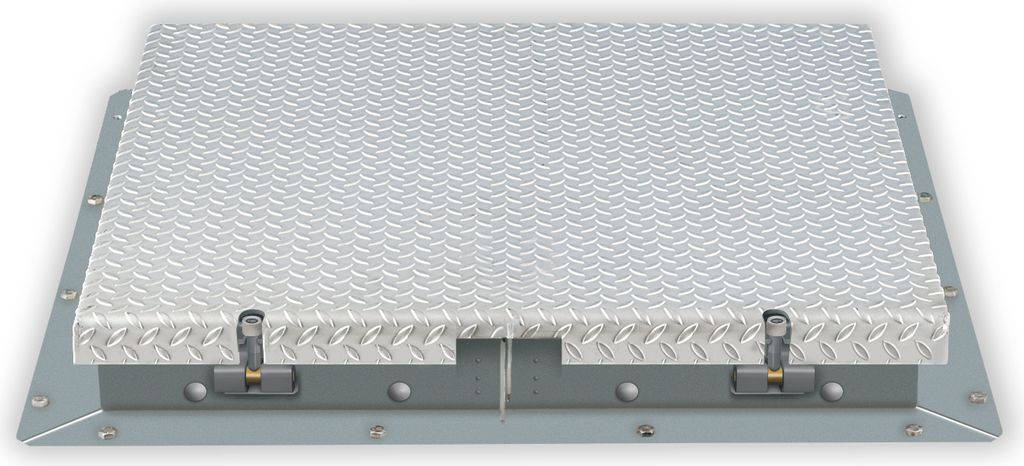 Hailo Schachtabdeckung HS7 Edelstahl 4mm begehbar, tagwasserdicht mit Schwenkverschluss 600x600mm