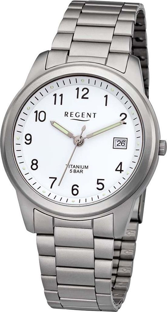 Regent Herren Uhr F208 aus Titan mit Datumsanzeige