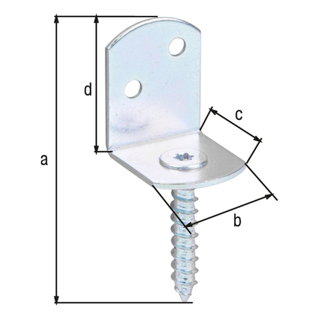 Alberts Flechtzaunhalter, L-Form, verzinkt 83x32