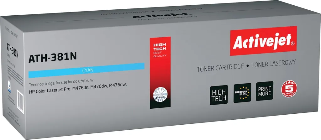 Toner Cyan pour HP LaserJet Pro M476 remplace CF381A Activejet 2700p