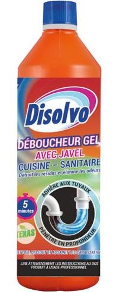 6 Disolvo Rohrfrei-Gel mit Bleichmittel 1l - Disolvo