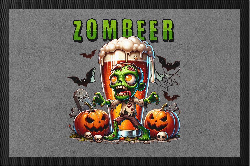 Zombeer Fußmatte Halloween Bier Zombie Grusel Party Lustig