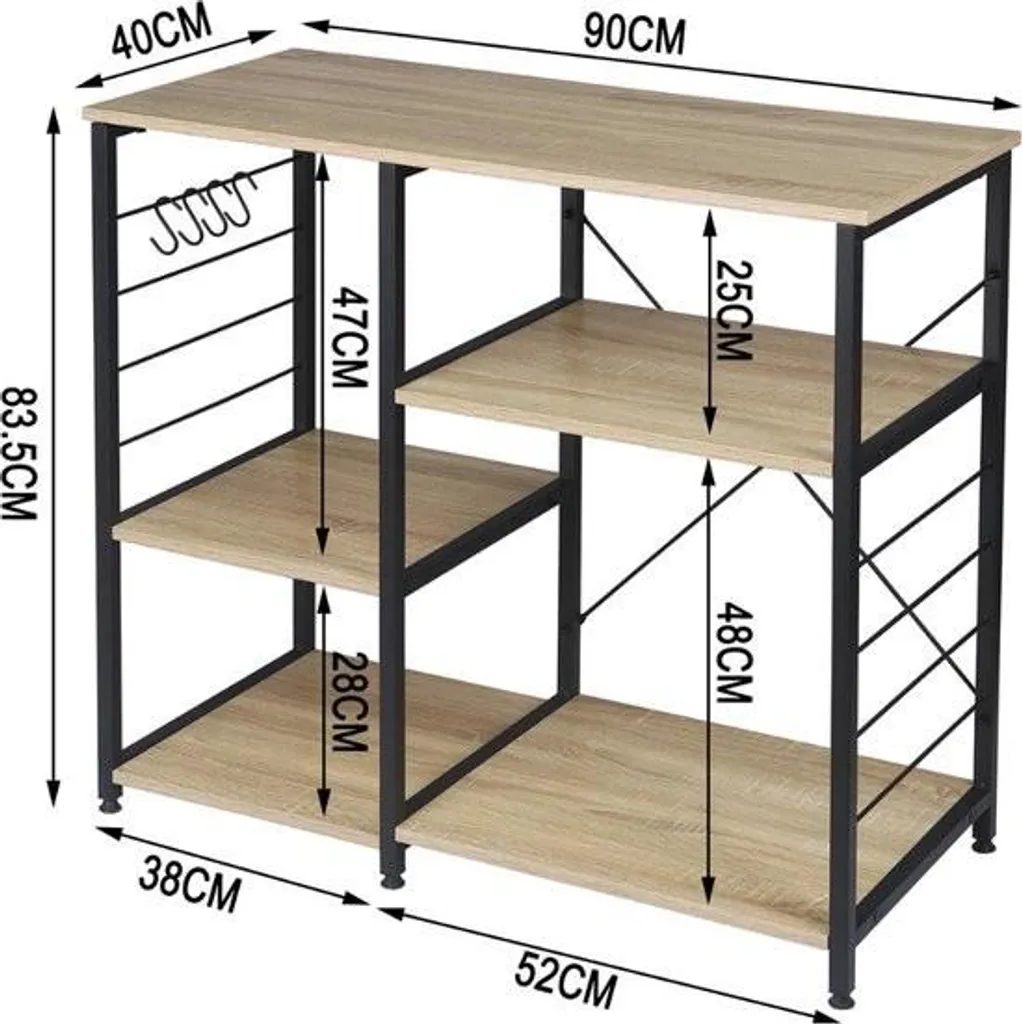 Table haute et Ilot de cuisine Braun pour Préparation et Micro-ondes