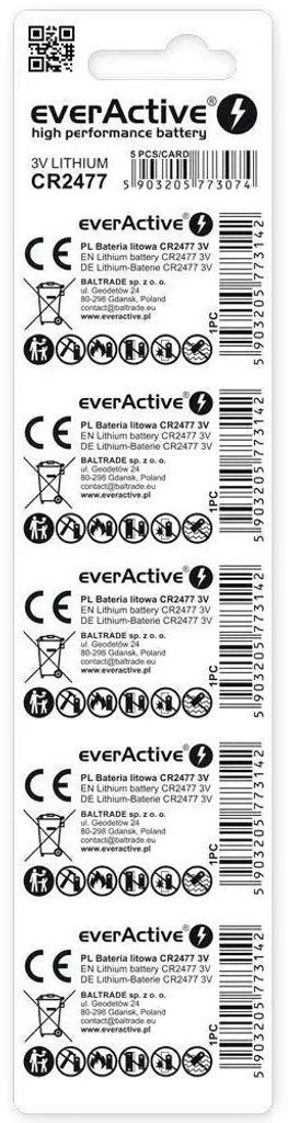 Bateria litowa everActive CR2477 - blister 5 szt. Zdjęcie produktu 