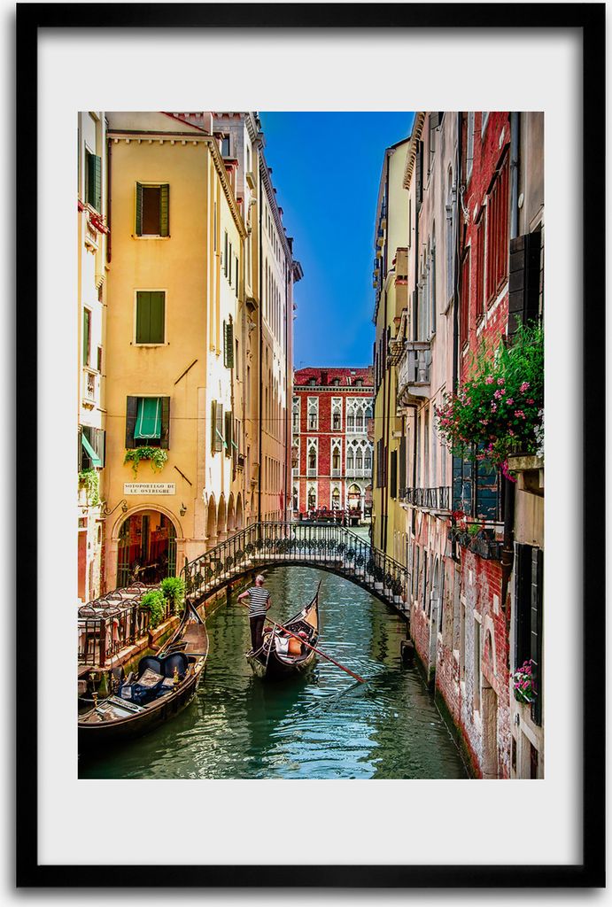 Bild - Bilderrahmen - 40 cm x 60 cm - MDF - Rahmen - Wandkunst - Venedig Italien