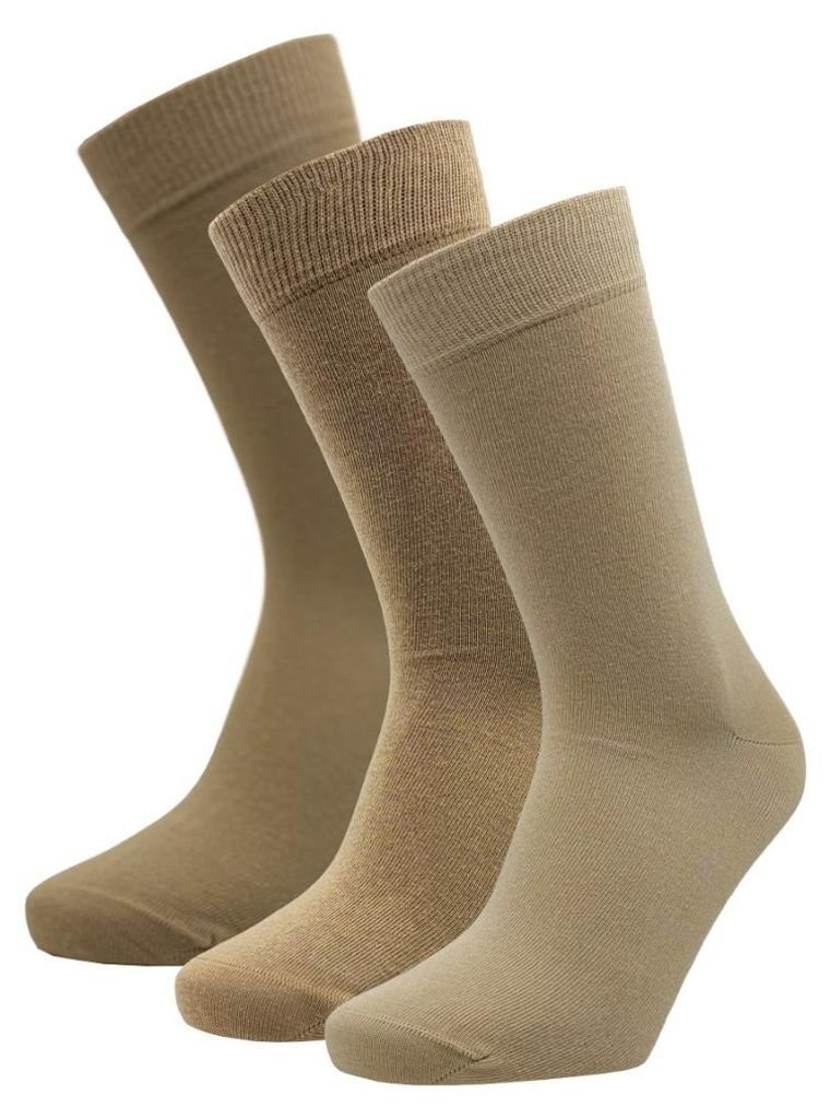 Damen Basics halblange Socken aus Baumwolle - Beige - 36-42 - 3 Paar