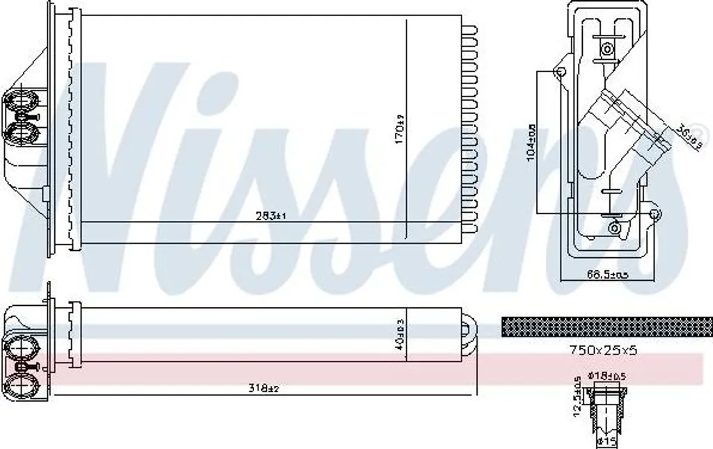 Nissens 707293 Radiateur de Chauffage 5019219AA pour Chrysler Voyager