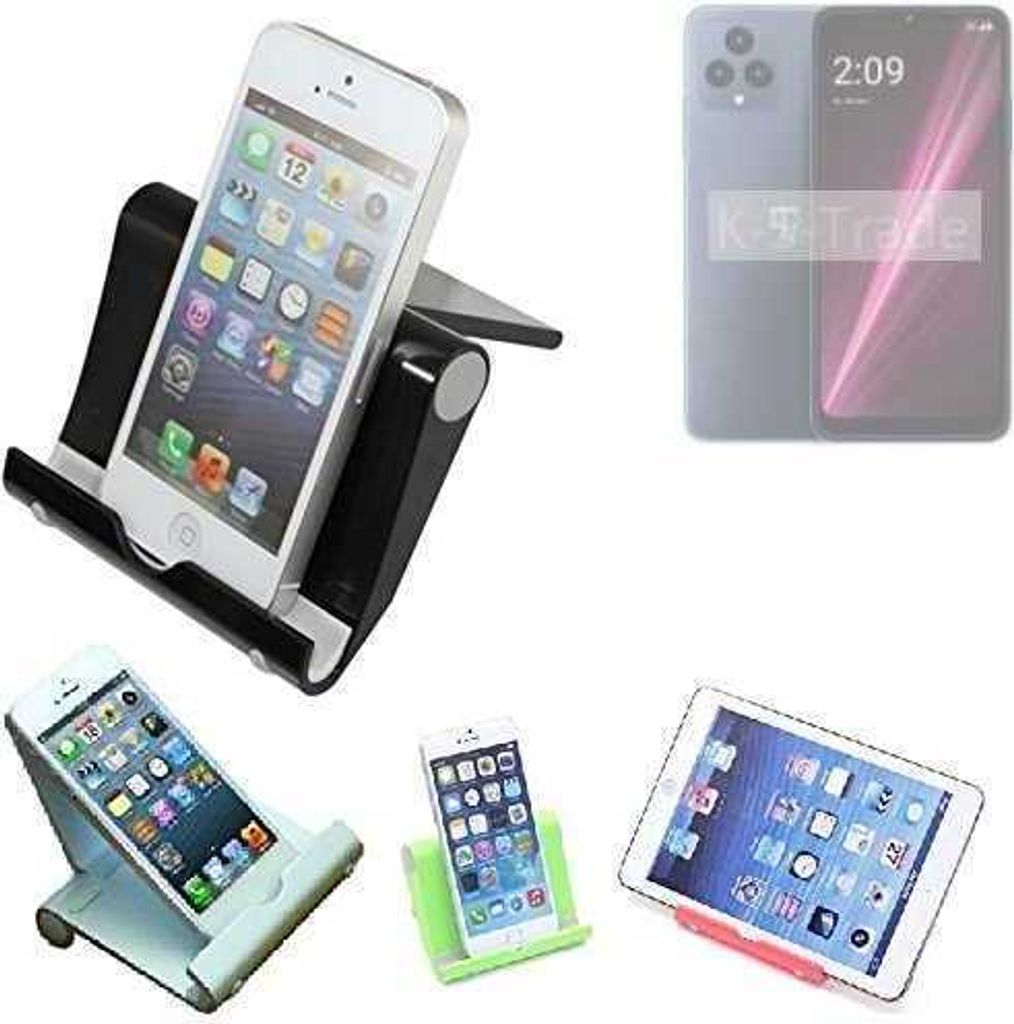 K-S-Trade Handy-Ständer kompatibel mit T-Mobile REVVL 6 faltbarer Tischständer Smartphone Tablet Halterung Reise