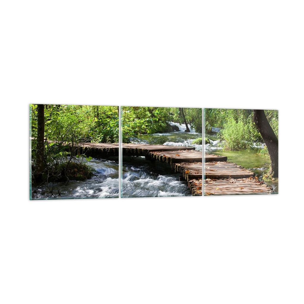 Bilder auf glas - Park natur grün bäume - 150x50cm - Glasbilder - Wandbilder - Kunstdruck - zum Aufhängen bereit - Wanddekoration aus Glas - Gla...