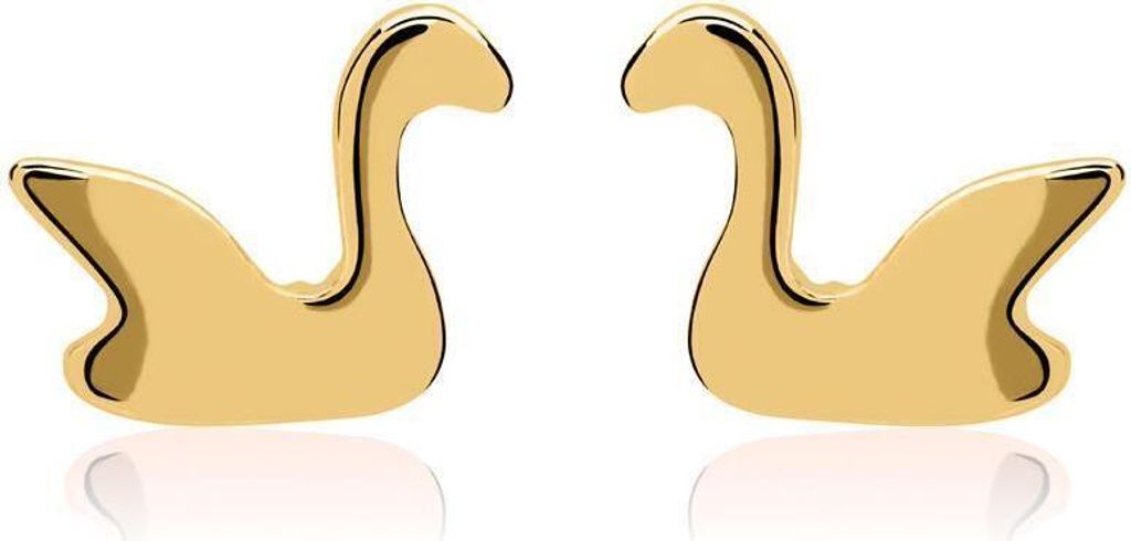 Unique Ohrstecker Sterlingsilber IP-Gold Schwan SE0824