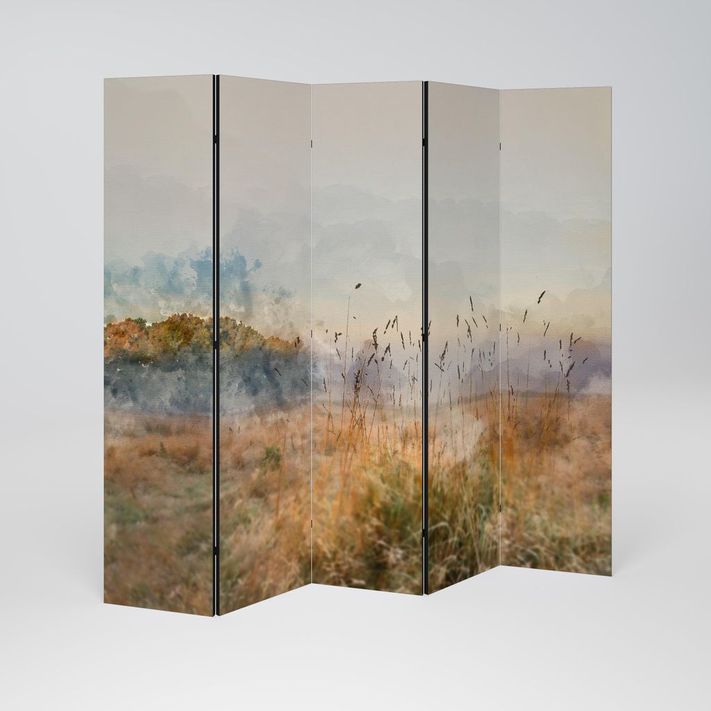 SpaceRebels Paravent Raumteiler - 5-teilig Raumtrenner, Druck 1-Seite - Raumtrenner - Trennwand Wohnung - Room Divider - Spanische Wand Deko Modern...