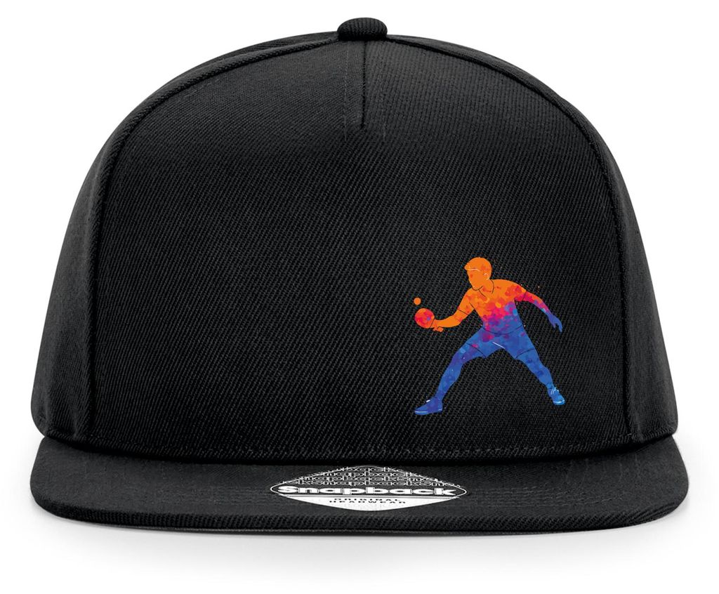 Huuraa Cappy Mütze Tischtennis bunte Silhouette Black Polyester Snapback Kappe Geschenkidee