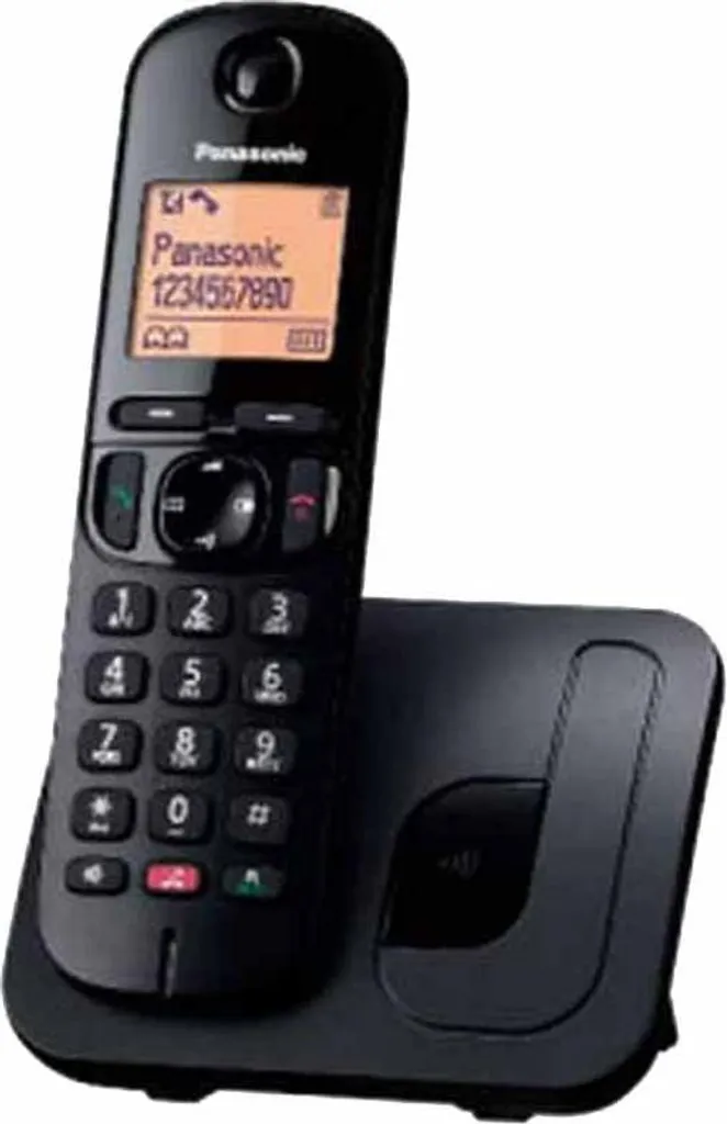 Téléphone fixe DECT Panasonic avec écran rétroéclairé et design noir - 2