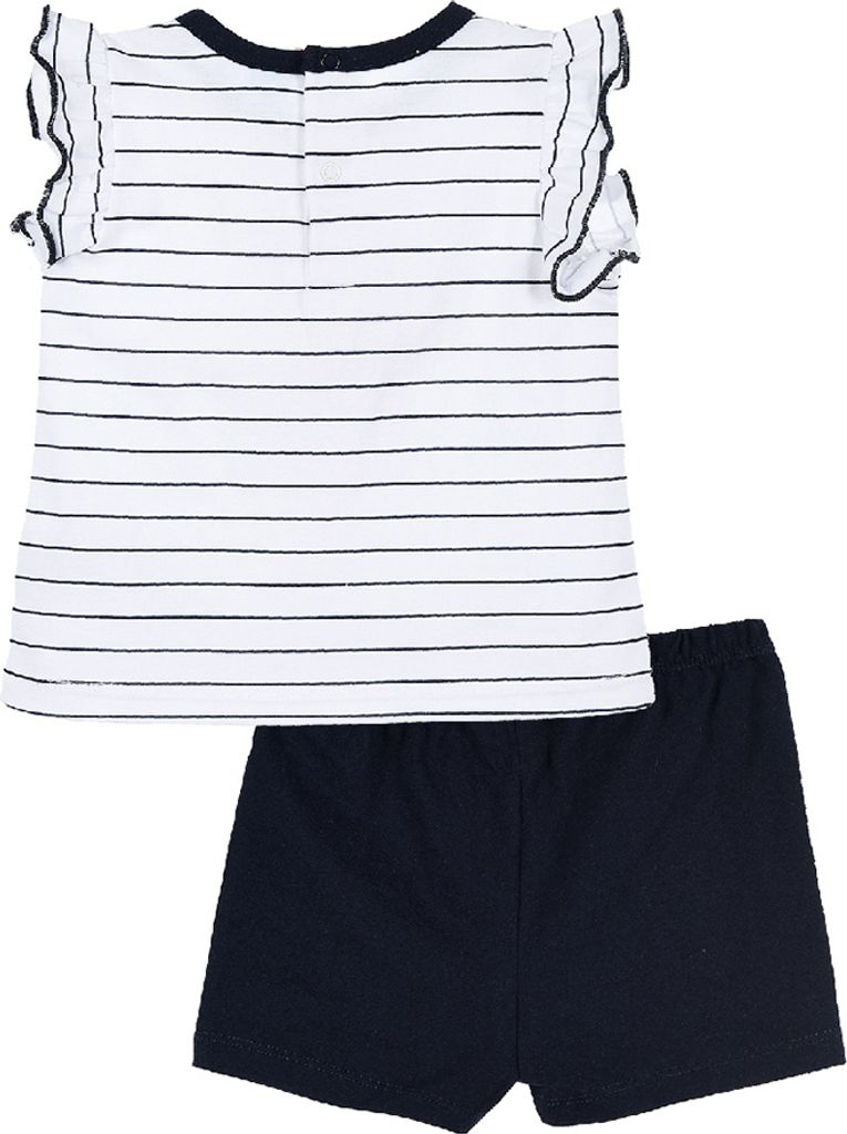 Minnie Mouse Kinder Sommer-Set Mädchen T-Shirt mit Short kurze Hose Set, Farbe:Dunkel-Blau, Größe:80